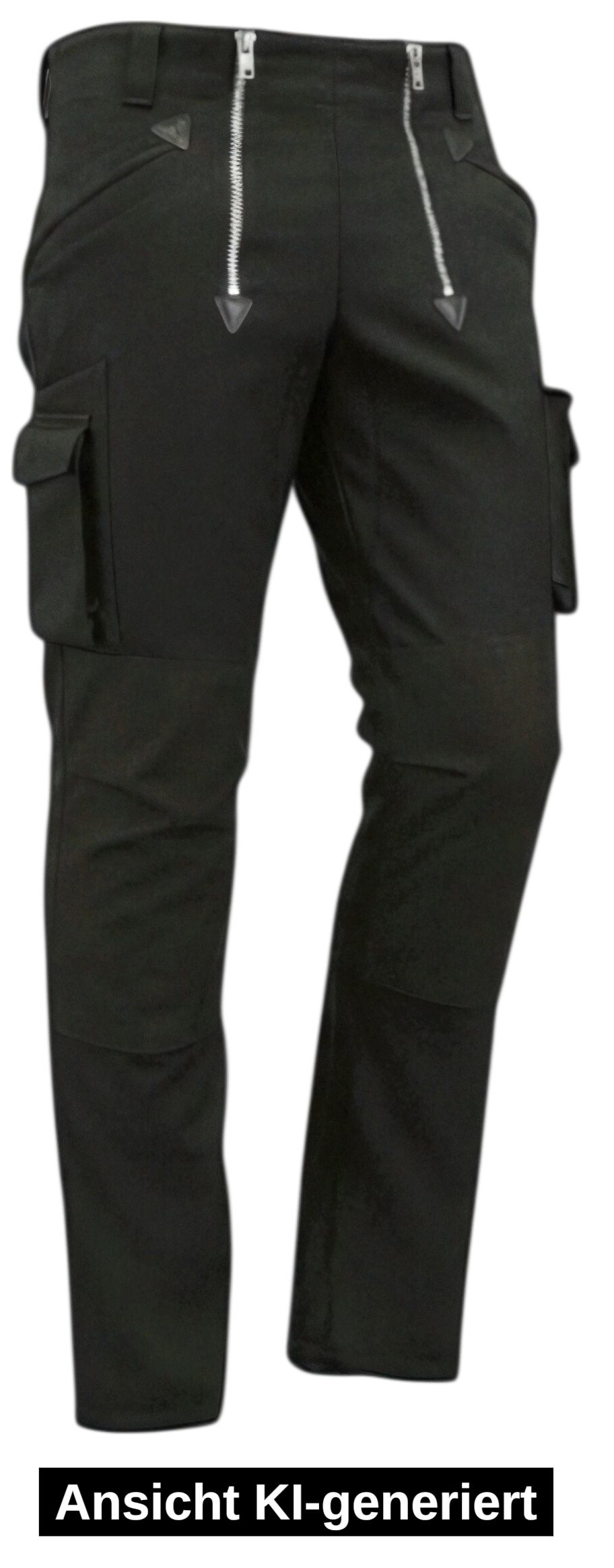leichte Zunft-Elastikbundhose PAUL schwarz aus Canvas mit Kniepolstertaschen