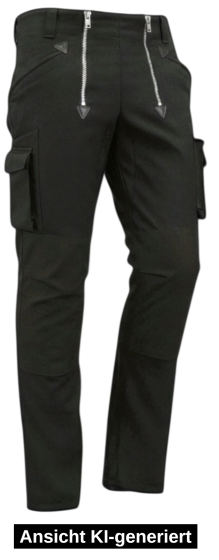 leichte Zunft-Elastikbundhose PAUL schwarz aus Canvas mit Kniepolstertaschen
