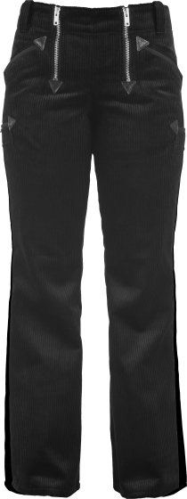Damen-Zunfthose INGA Trenkercord schwarz, ausgestelltes Bein