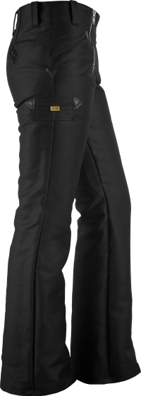 Damen Zunfthose ALEX Doppel-Pilot schwarz, ausgestelltes Bein